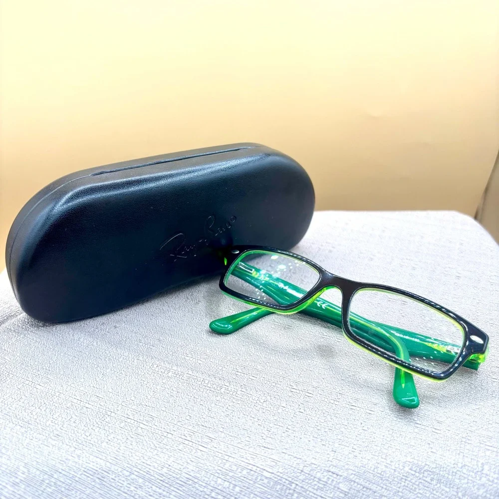 Ray-Ban RB1530 3665 Eyeglasses Tortoise Neon Green Rectangular Frames 48-16-130
